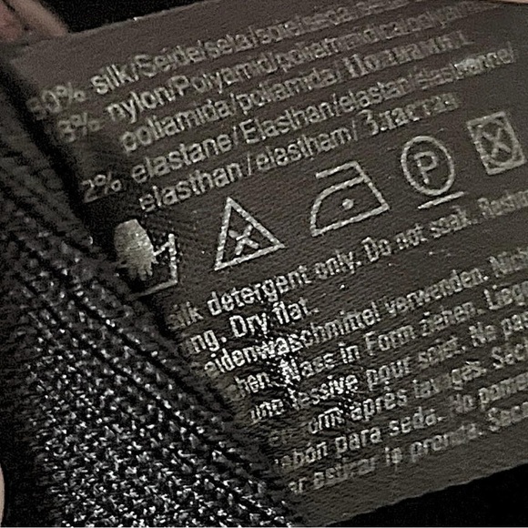 BOSS Hugo Boss Black Silk Blend Point-Collar Deep V-Neck Top - Small - Picture 12 of 12